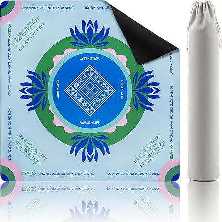 Mahjong Mat,32.2x32.2 Inch Non-Slip and Noise Reduction Mah Jong Table Mat with Carrying Bag for ... | Amazon (US)