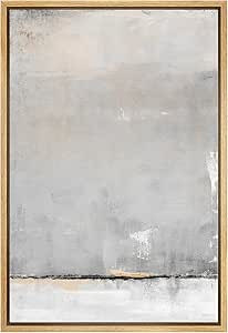 SIGNWIN Framed Canvas Print Wall Art Gray Tan Pastel Watercolor Landscape Abstract Shapes Illustr... | Amazon (US)