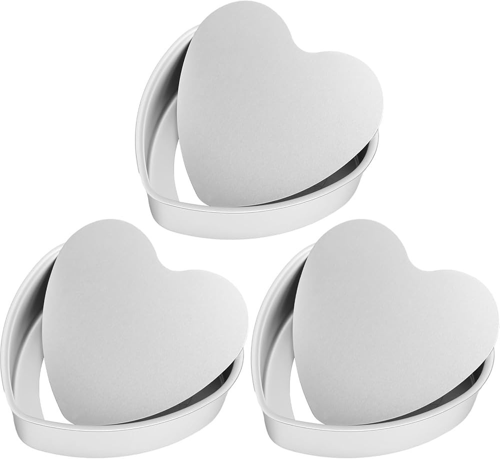 Nuogo 3 Pieces Heart Shaped Cake Pans 8 Inch Aluminum Cake Pans Heart Cake Mold Funny Cake Tins f... | Amazon (US)