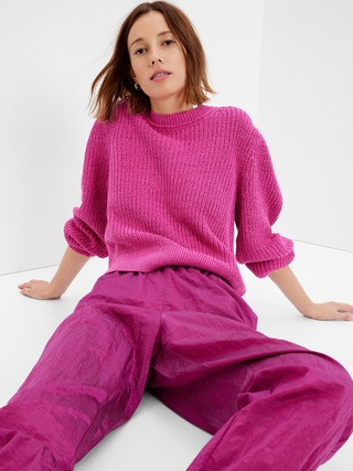 Shaker-Stitch Balloon Sleeve Sweater | Gap (US)