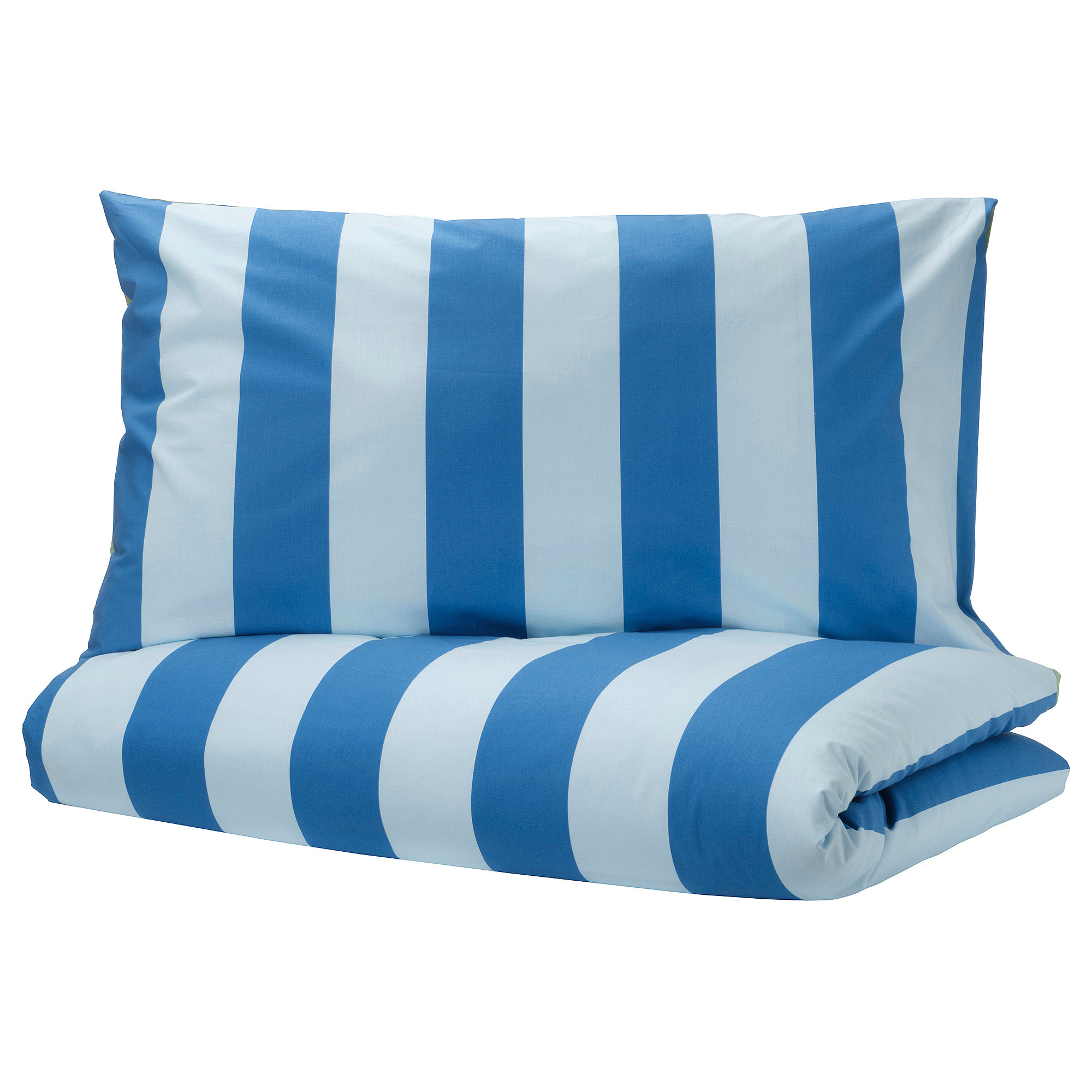 BARNDRÖM Duvet cover and pillowcase(s), blue green/stripe pattern, Twin | IKEA US