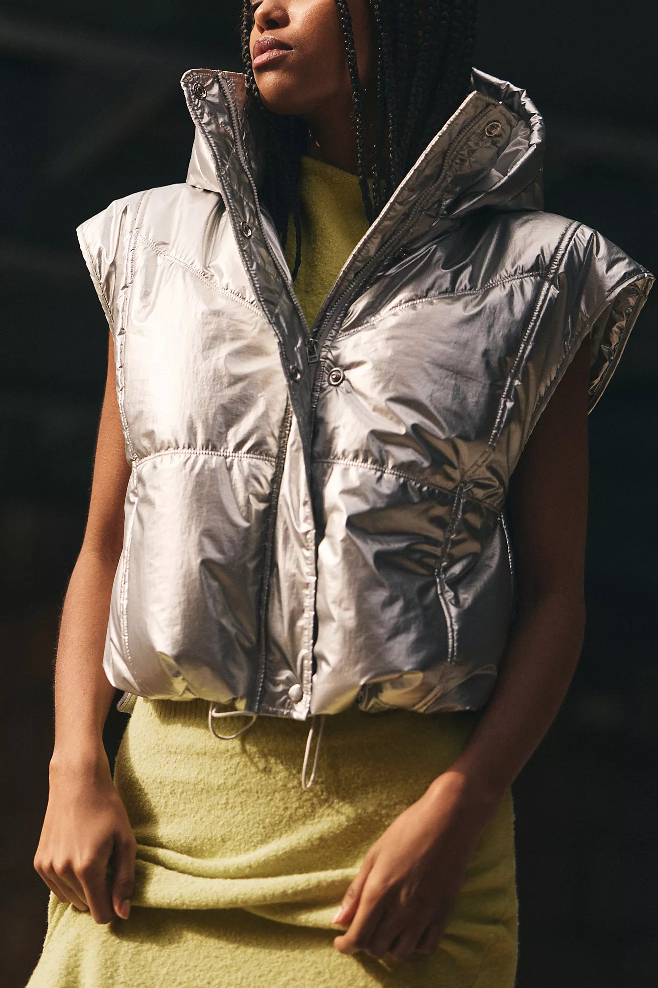 Daily Practice by Anthropologie Metallic Puffer Vest | Anthropologie (US)