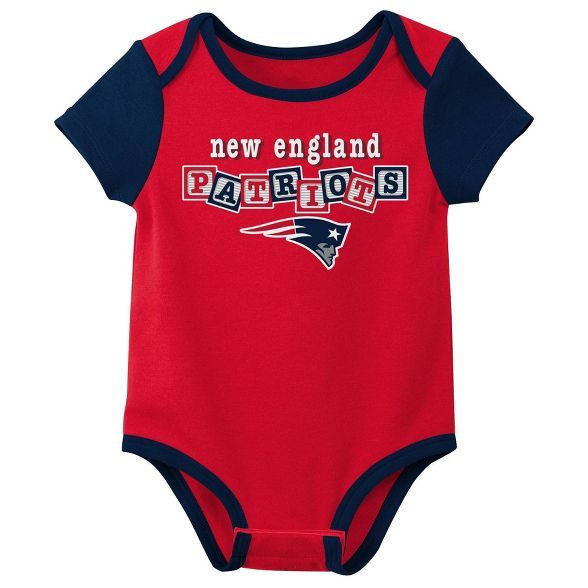 NFL New England Patriots Baby Boys' Newest Fan 3pk Bodysuit Set | Target