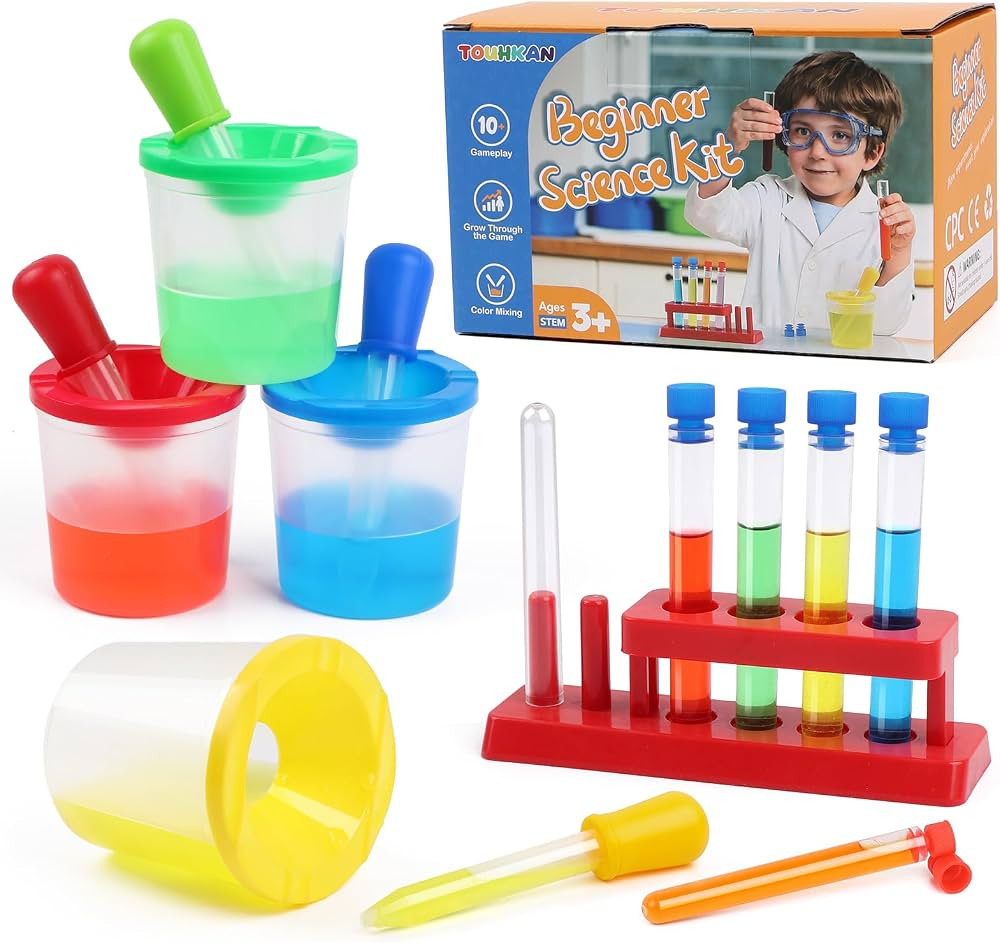 Color Science Test Tubes, Droppers for Kids, Plastic Test Tubes with Caps, Lab Tubes Science Expe... | Amazon (US)