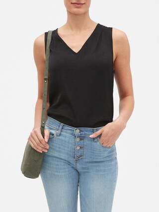 Pleated V-Neck Tank | Banana Republic Factory