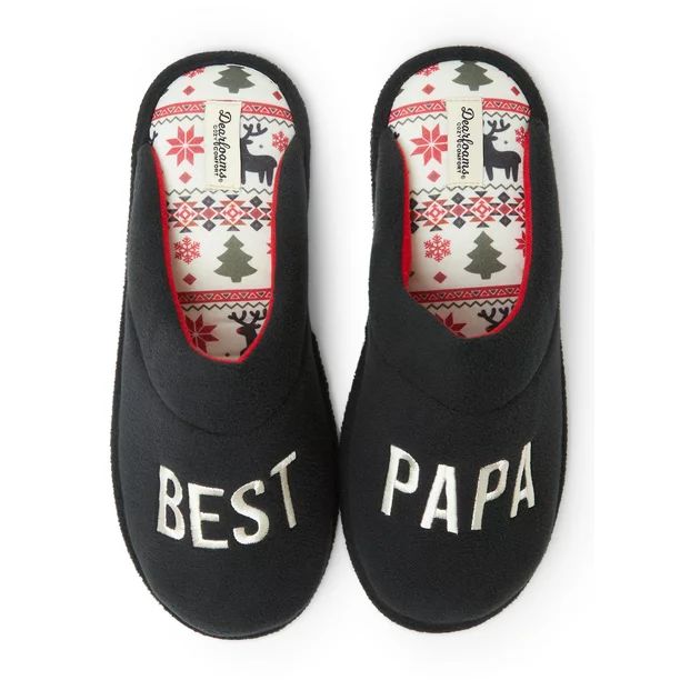 Dearfoams Cozy Comfort Men's Holiday Best Papa Slippers - Walmart.com | Walmart (US)