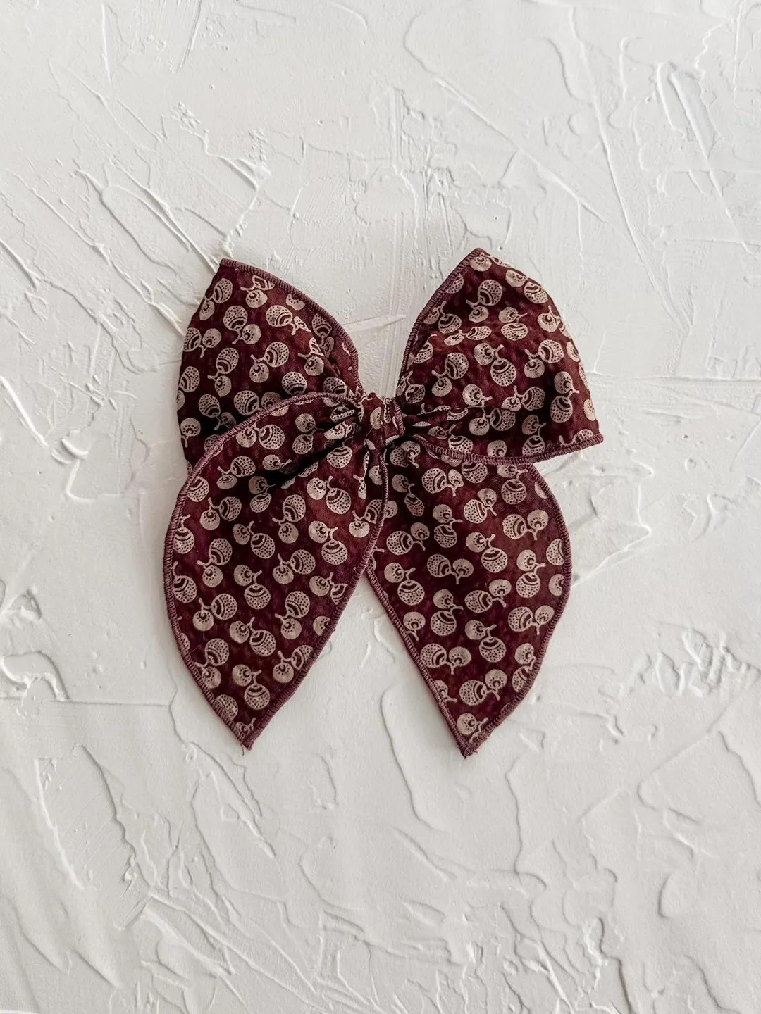 BRAMBLE || Fall Hair Bow, Handmade for Girls. Neutral, Earth Tones, Maroon Burgundy Seersucker. -... | Etsy (US)