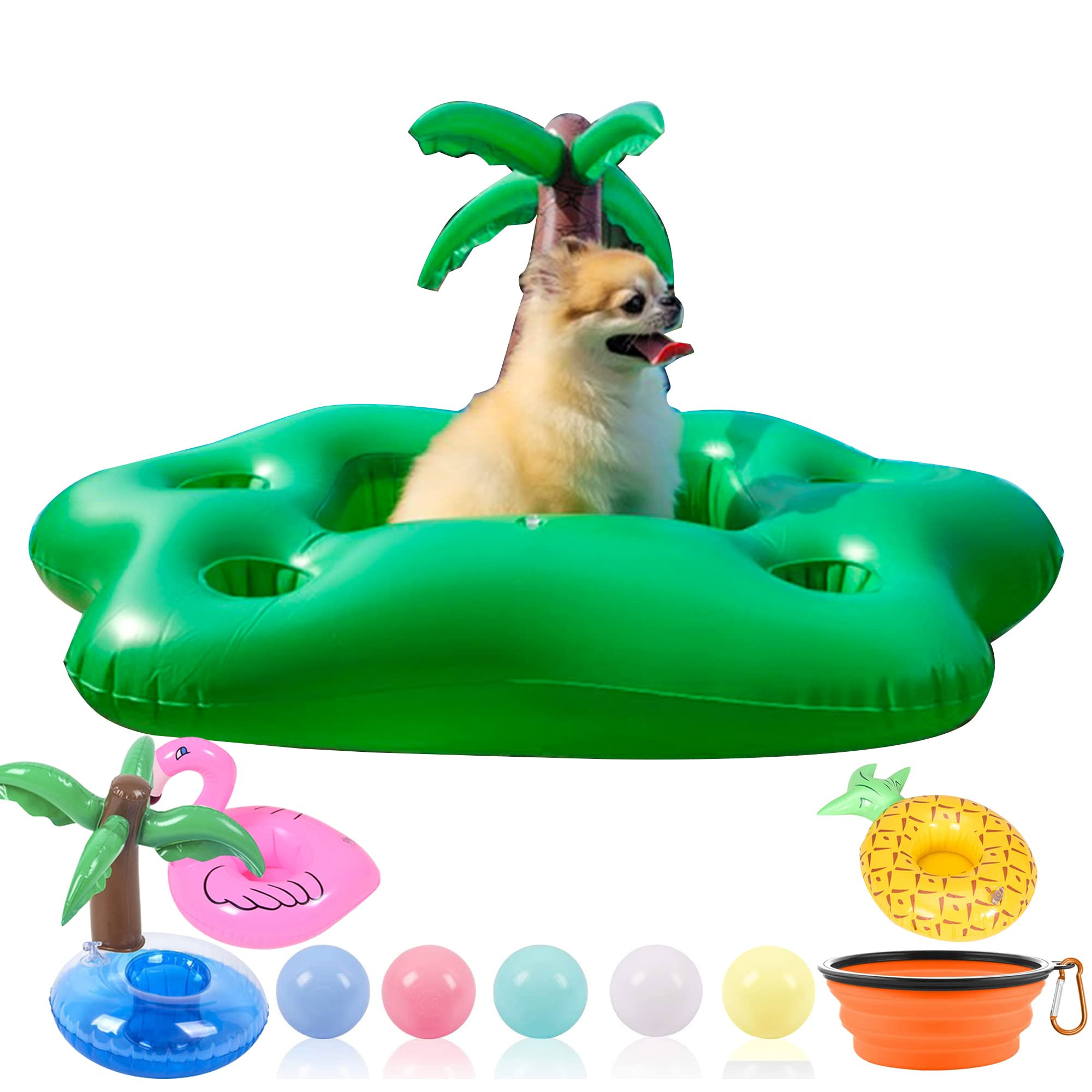 Dog Pool Floats Set, Dog Float Raft with Collapsible Dog Bowl, Non-Toxic Floating Dog Water Toys ... | Amazon (US)