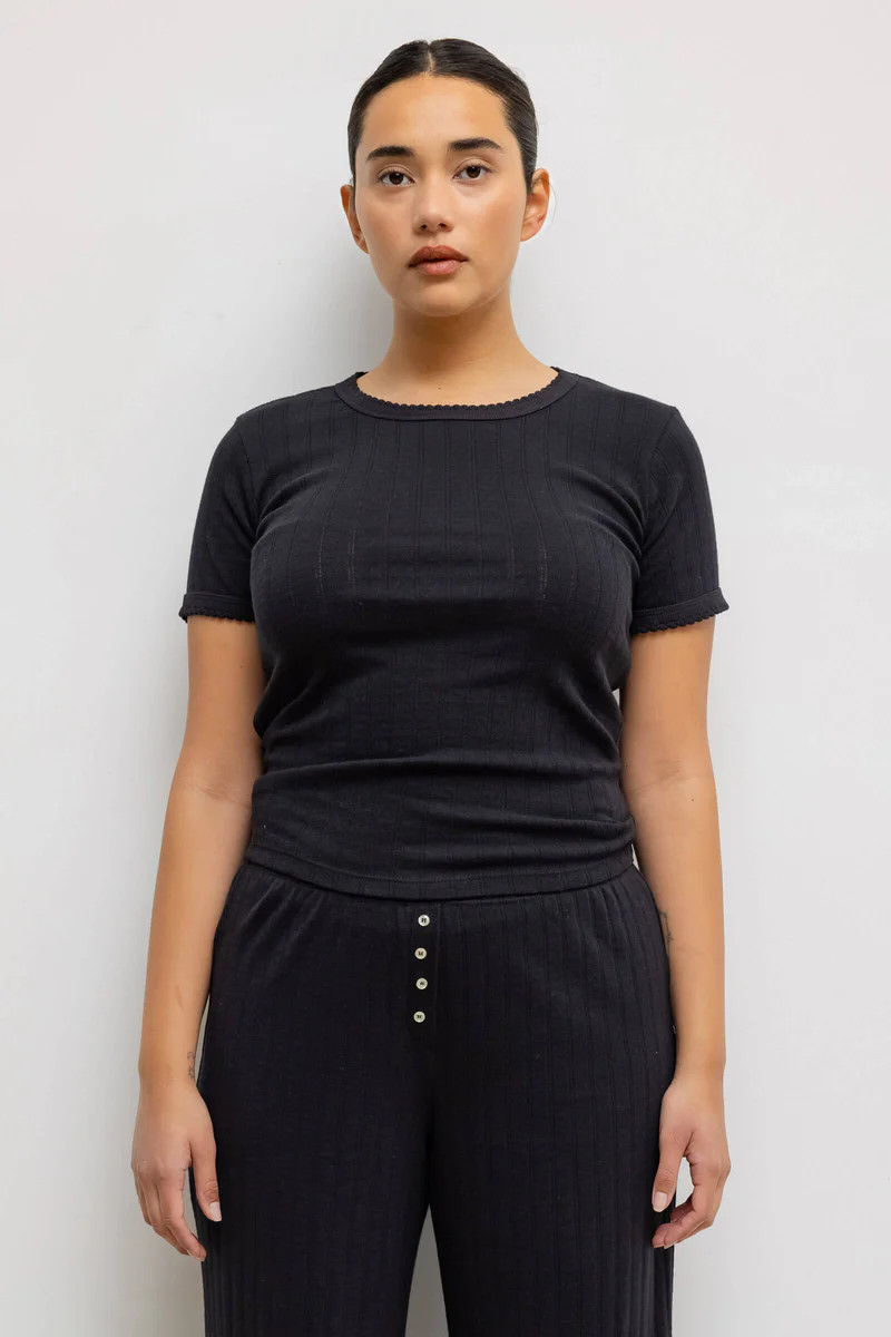 Pointelle Slim Fit Tee | LESET