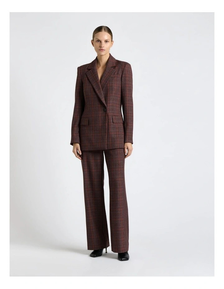 CueEuropean Prince Of Wales Check Blazer in Plum | Myer