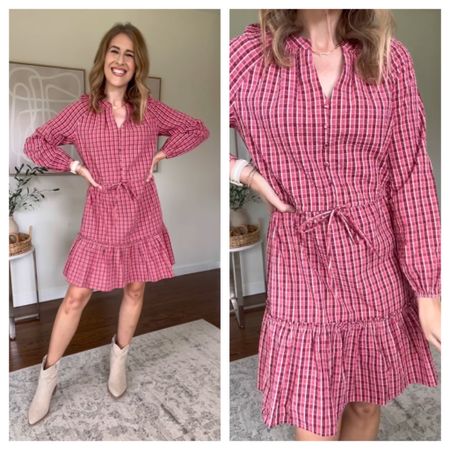 Walmart cotton plaid dress, Madewell vibes! Great for fall / family photos too. I’m in a small. 

#LTKover40 #LTKfindsunder50 #LTKstyletip