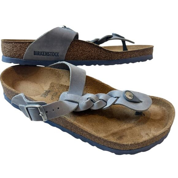 Birkenstock Gizeh braided footbed sandal Dusty Blue US 8 EU 39 2235 | Poshmark