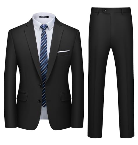 WULFUL Men's 2 Piece Suits Slim Fit Two Button Blazer Jacket Pants Set for Party,Wedding and Busi... | Amazon (US)