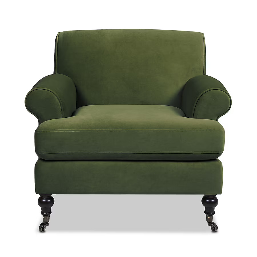 Jennifer Taylor Home Alana Lawson Farmhouse Olive Green Velvet Accent Chair | Lowe's