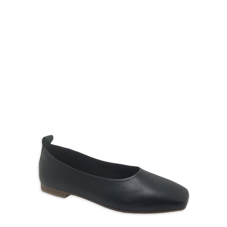 Time and Tru Women's Soft Square Toe Ballet Flats (Wide Width Available) - Walmart.com | Walmart (US)