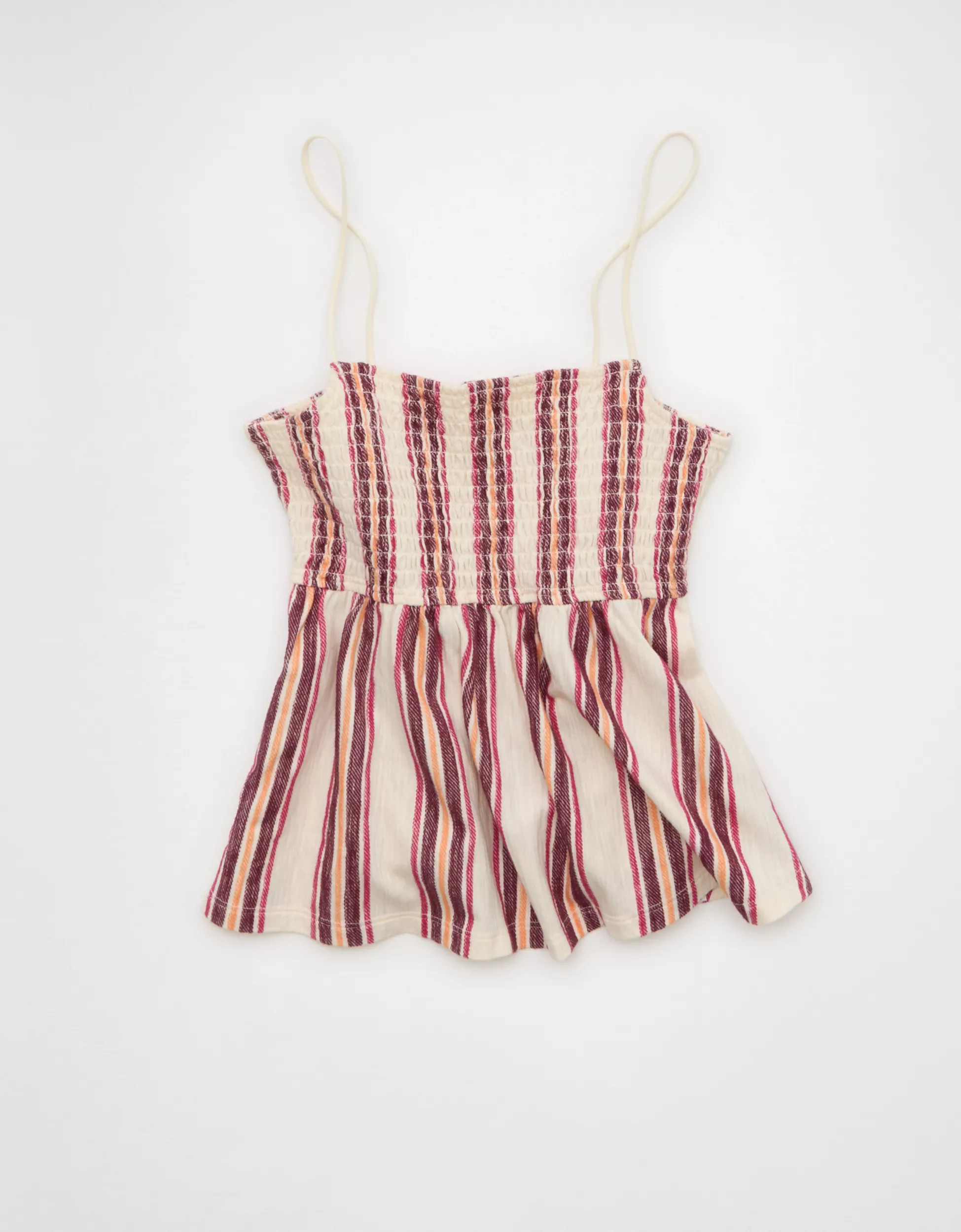 AE Sunchaser Babydoll Smocked Tank Top | American Eagle Outfitters (US & CA)