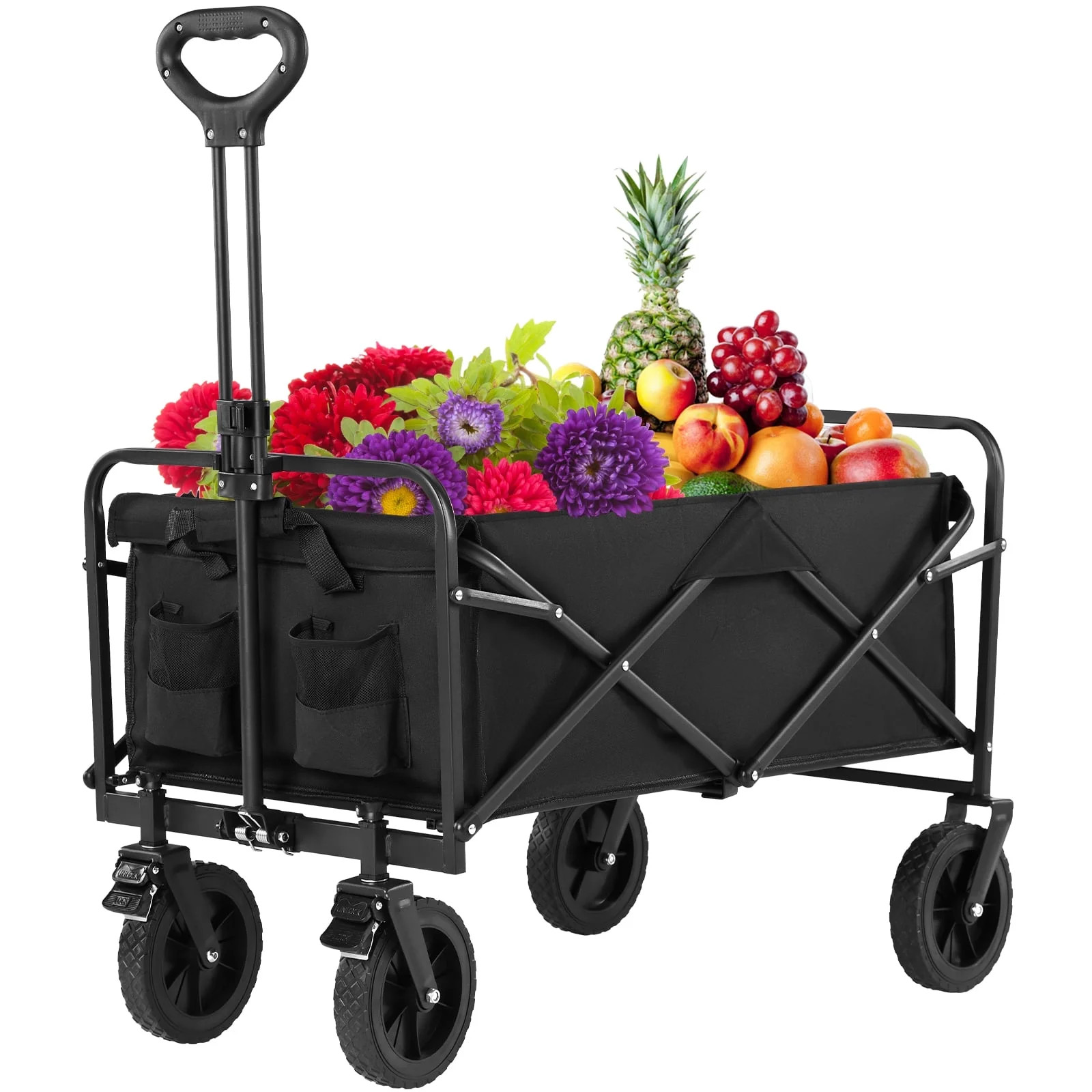 CONCETTA 35in Foldable Wagon Cart with All-Terrain Wheels, 330lbs Capacity, for Beach, Grocery & ... | Walmart (US)