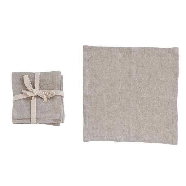Stonewashed Linen Cocktail Napkins - 10.0"L x 10.0"W x 0.3"H - Bed Bath & Beyond - 38881919 | Bed Bath & Beyond