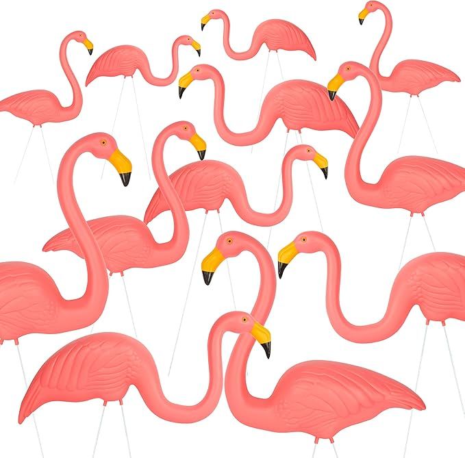 Galashield Pink Flamingo Yard Decorations Pack of 12 Flamingos Decor Ornaments for Outdoor Lawn a... | Amazon (US)