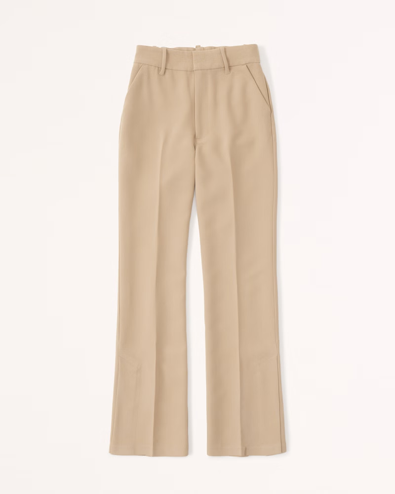 Tailored Split-Hem Flare Pants | Abercrombie & Fitch (US)