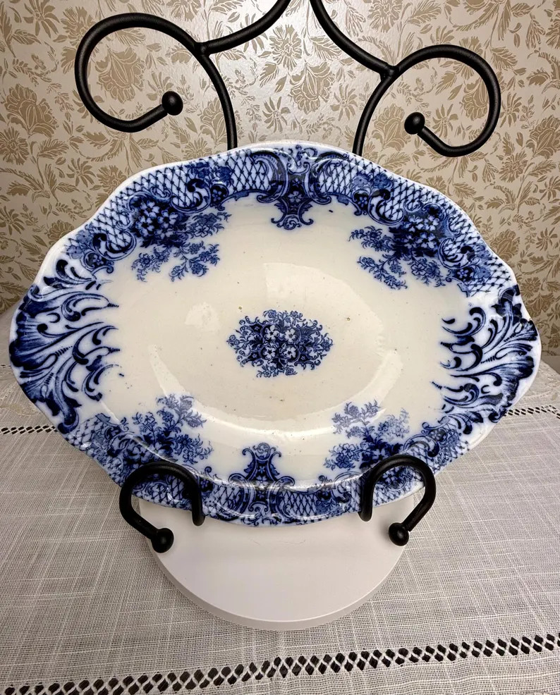 Antique Wood & Sons Keswick Flow Blue Bowl – Victorian Era | Etsy (US)