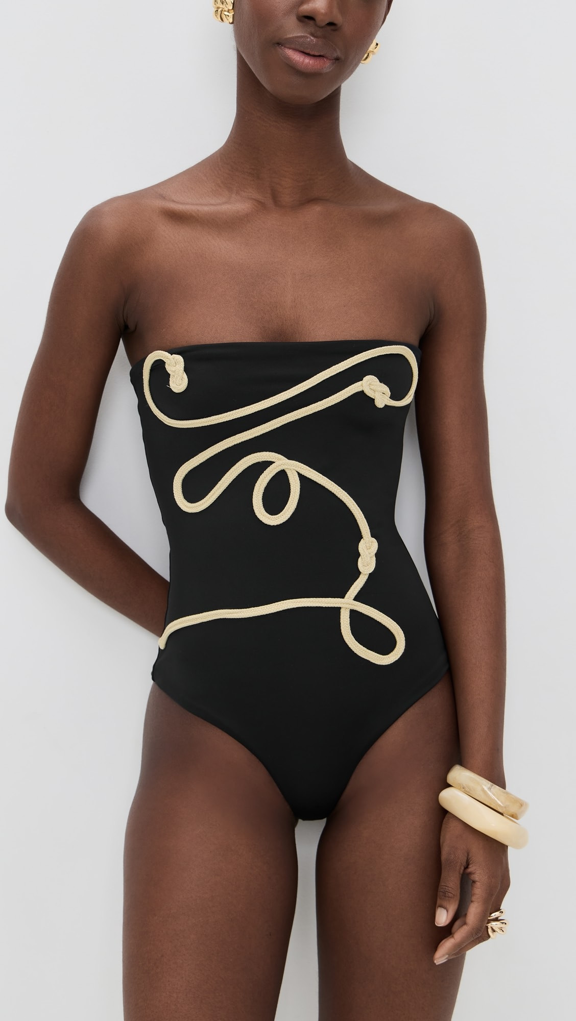 Black Palmy Texture One Piece | Shopbop