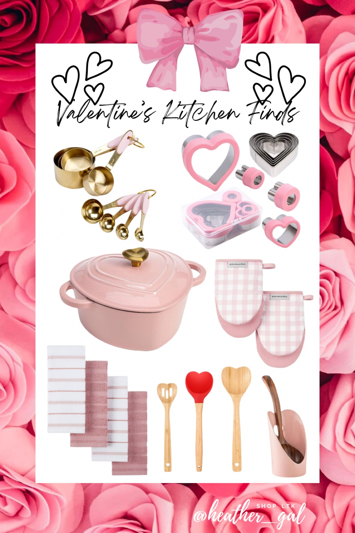 Valentine’s Day Kitchen finds, Valentine’s Day kitchen, girly kitchen, pink kitchen, heart utensils, heart spoon rest, heart cookie cutters, pink kitchen towels, pink measuring cups, pink measuring spoons, pink pot holders, Valentine’s Day kitchen towels, February kitchen 

#LTKFindsUnder50 #LTKSeasonal #LTKHome