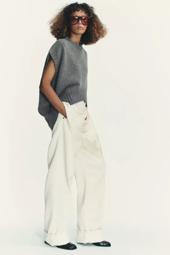 OVERSIZE WOOL-BLEND KNIT WAISTCOAT | Zara UK