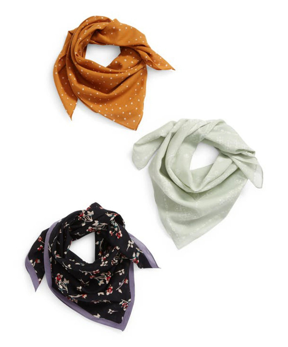 Madewell Women's Accent Scarves TRUE - True Black & Gold Bandanna Set - Women | Zulily