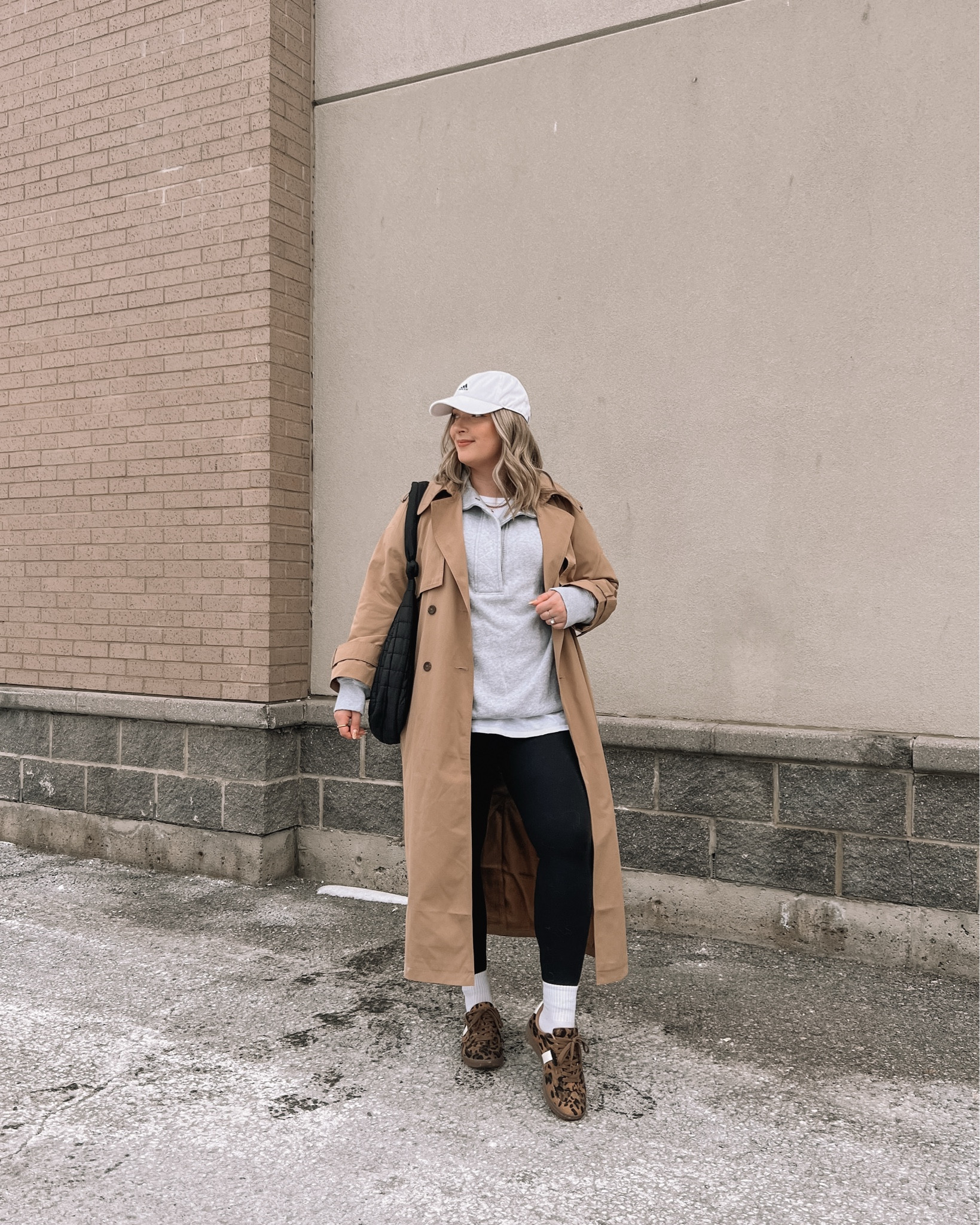 My classic trench coat is on major sale - was $160, now $72! Water resistant and fits TTS, wearing L. My fave sweatshirt is 70% off! Wearing L. Also wearing L in the basic white tee and M in the black leggings. My leopard print sneakers and puffer tote bag are from Call It Spring but I linked similar options!
Casual midsize winter outfit, rainy day outfits 

#LTKwinter #LTKmidsize #LTKsale