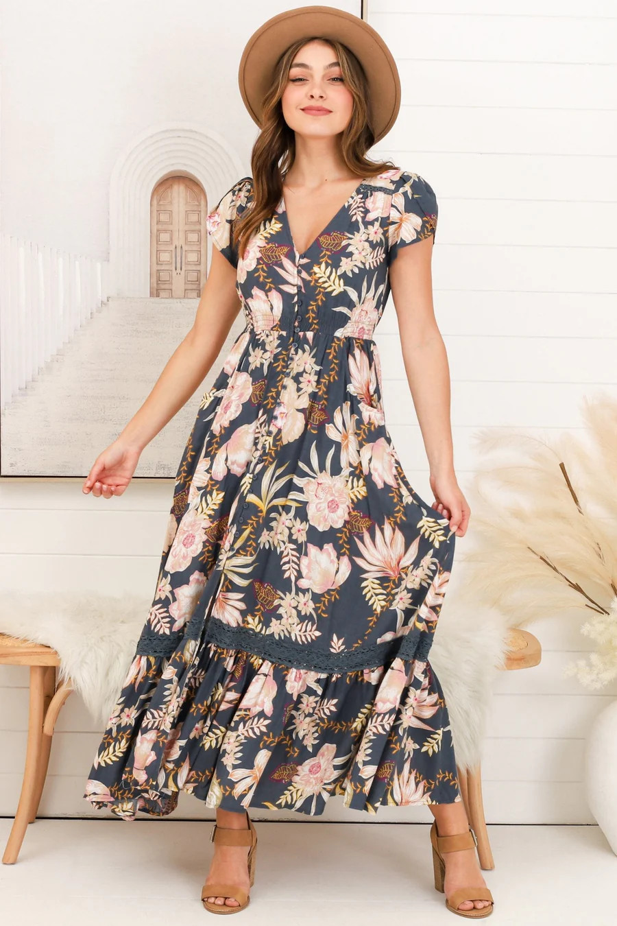 Carmen - Bloom Maxi Dress | Salty Crush