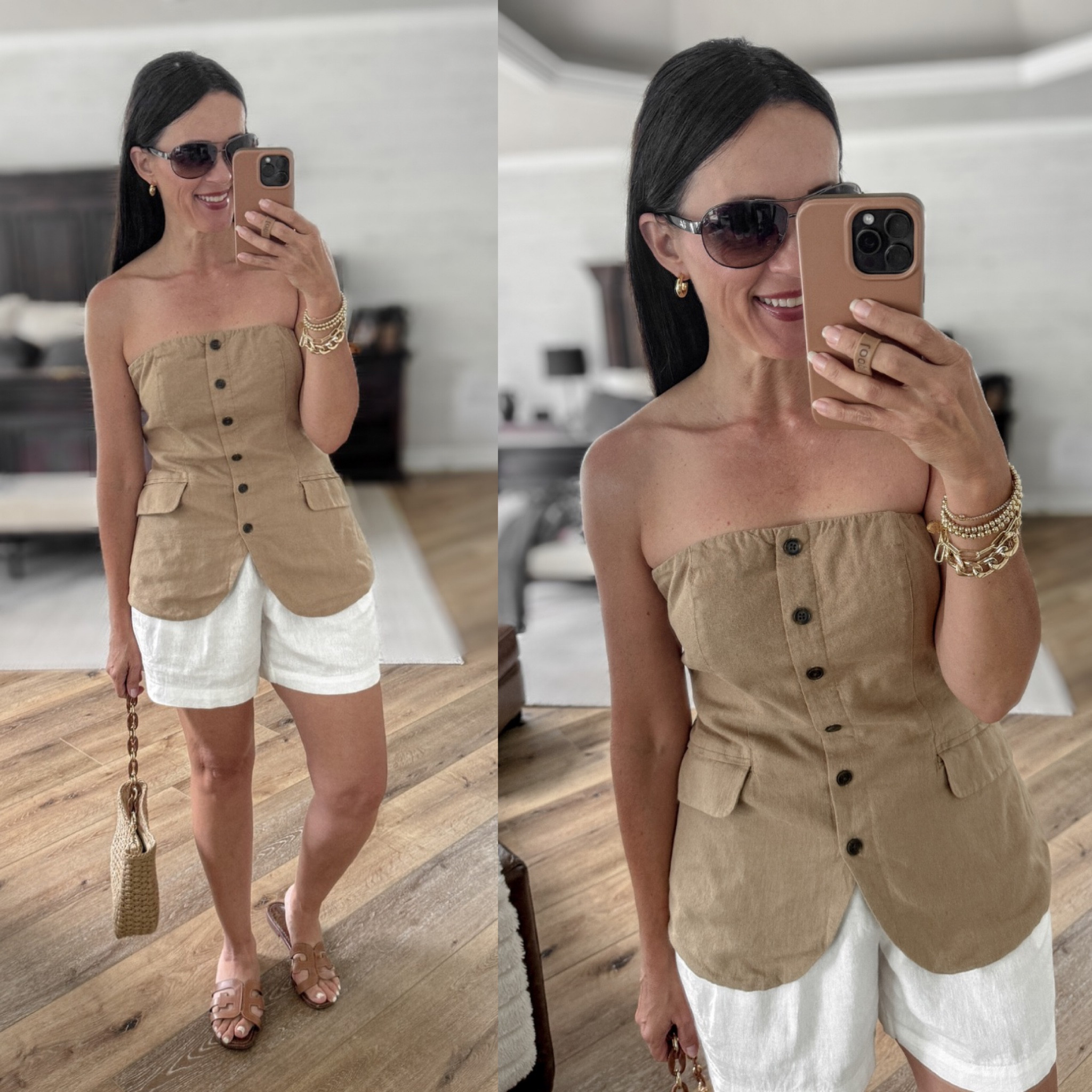 Summer chic outfit! This affordable and on trend strapless vest is so comfy and stylish. Made of soft linen. 

Sizing:
Top- Target, wearing medium, could do small. 
Shorts-Wearing medium, linked several options 
Sandals-Sam Edelman Bay slides, run TTS

casual outfit | summer outfit | elevated casual | white pleated shorts | date night | 



#LTKOver40 #LTKFindsUnder50 #LTKStyleTip