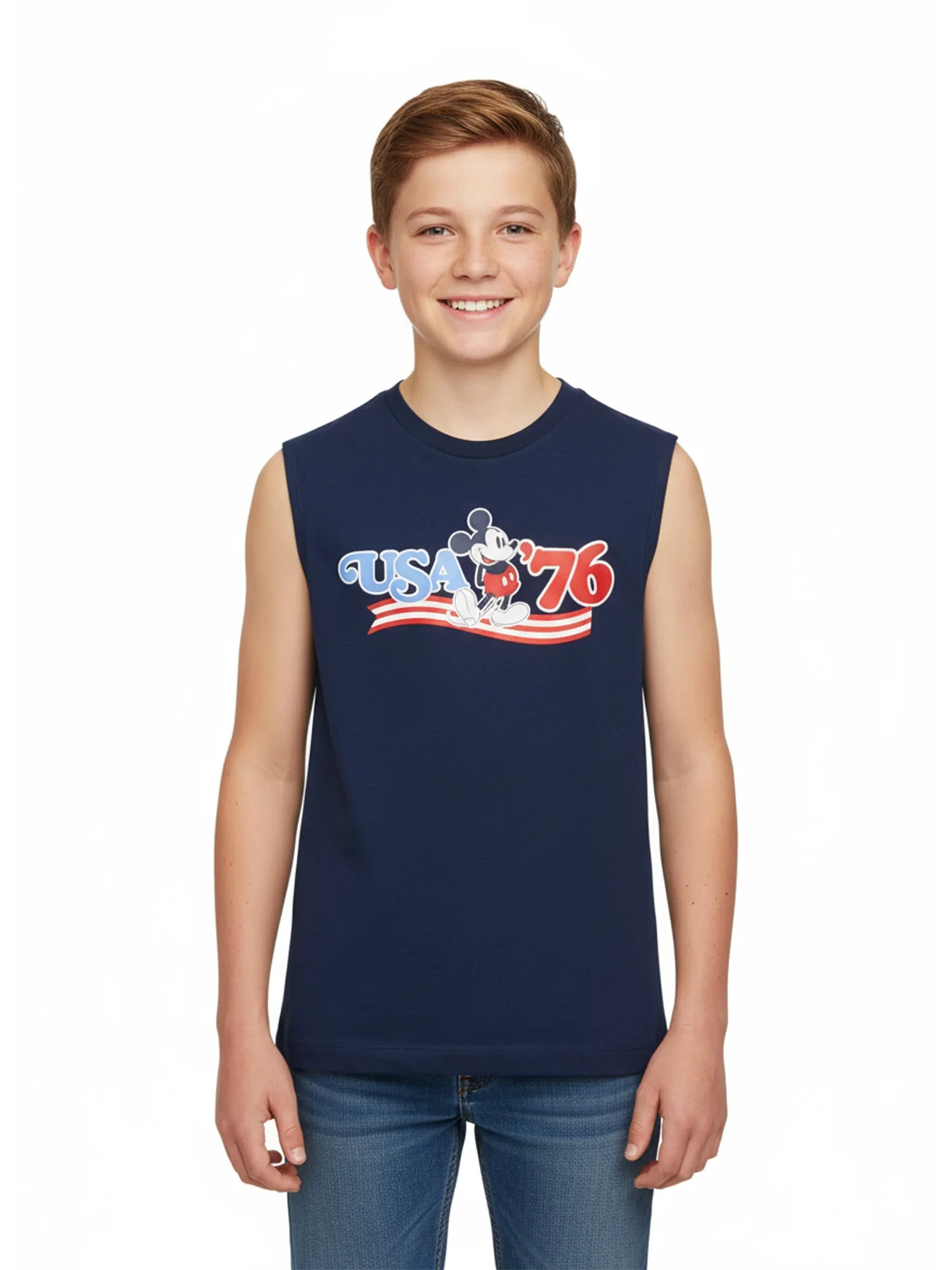 Disney Mickey Mouse Boys USA 76 Muscle Tank Top, Sizes 4-20 | Walmart (US)