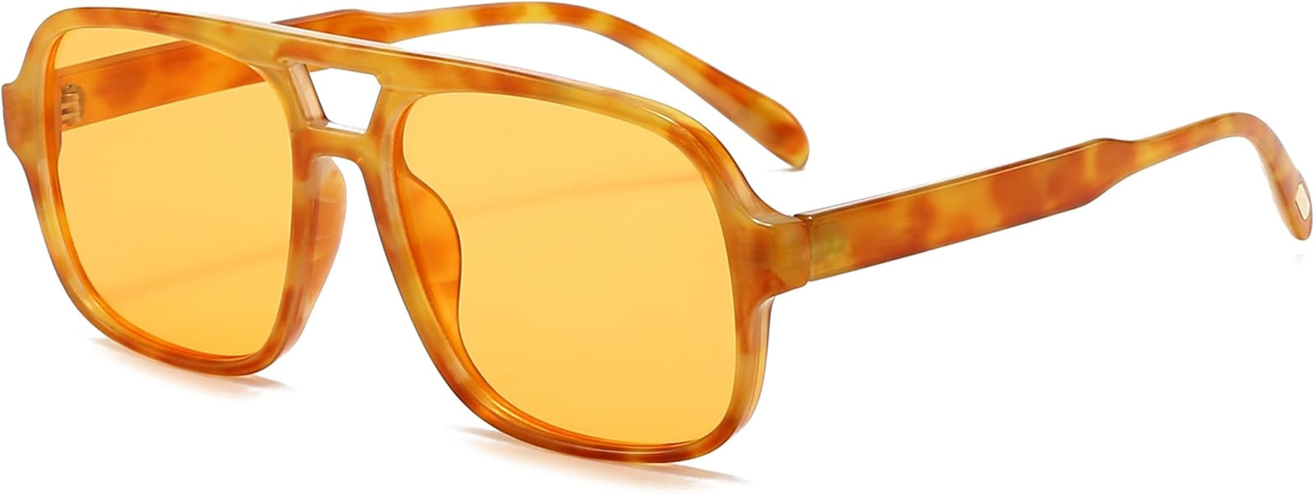 Retro Aviator Sunglasses for Women Men Trendy Classic 70s Square Aviator Sun Glasses Vintage Shad... | Amazon (US)