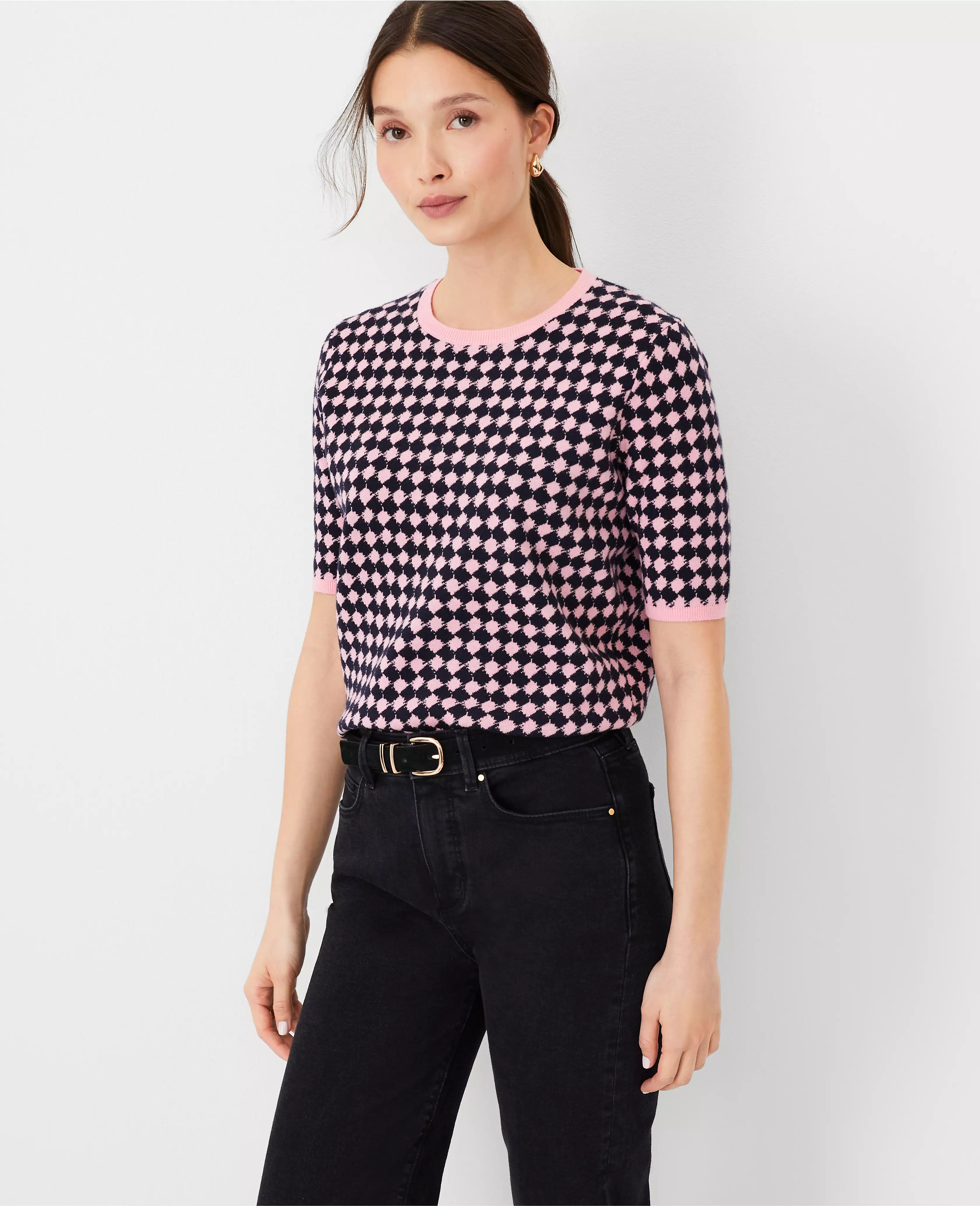 Houndstooth Sweater Tee | Ann Taylor (US)