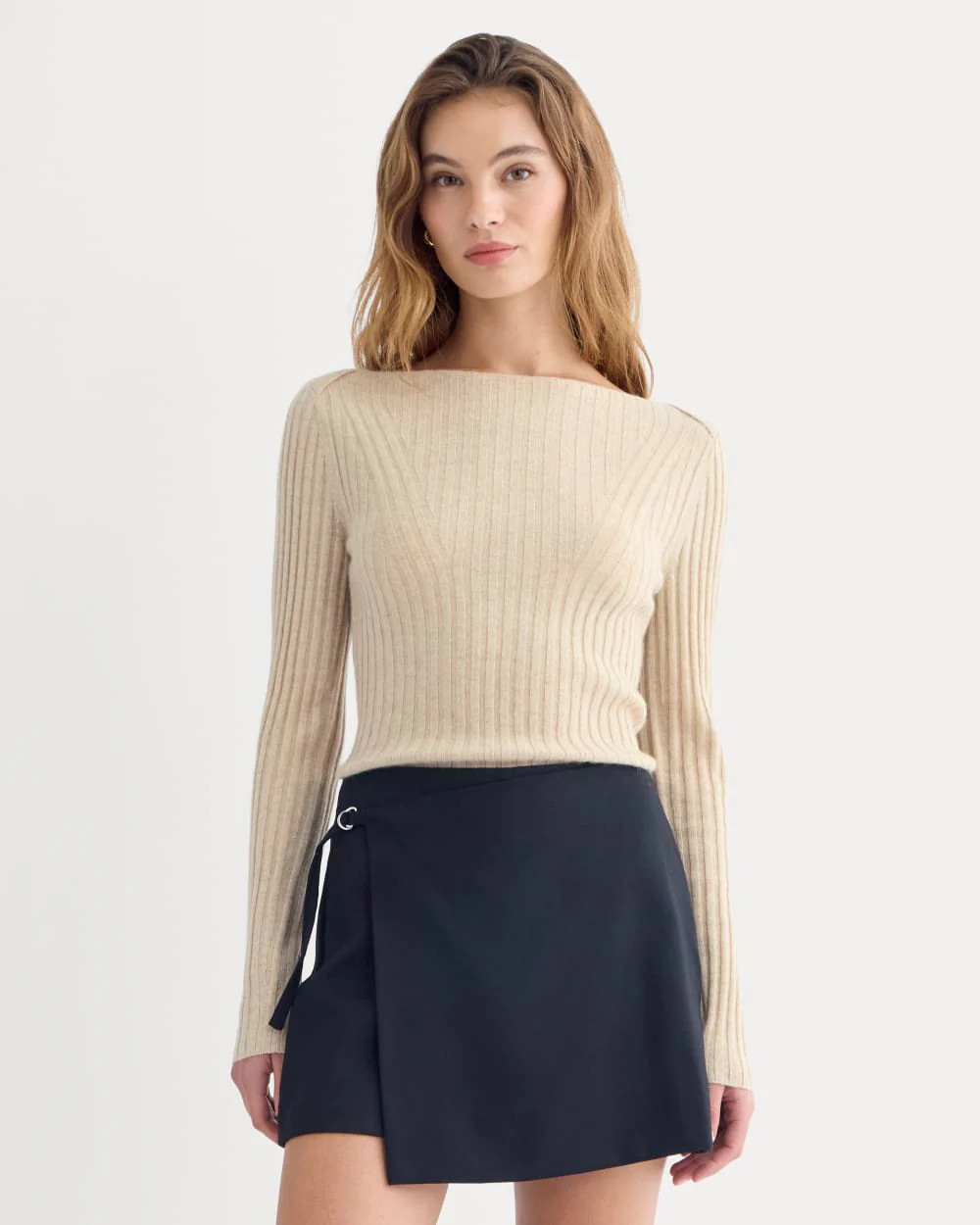 Cashmere Ribbed Boat-Neck Sweater | Heather Light Camel | Everlane