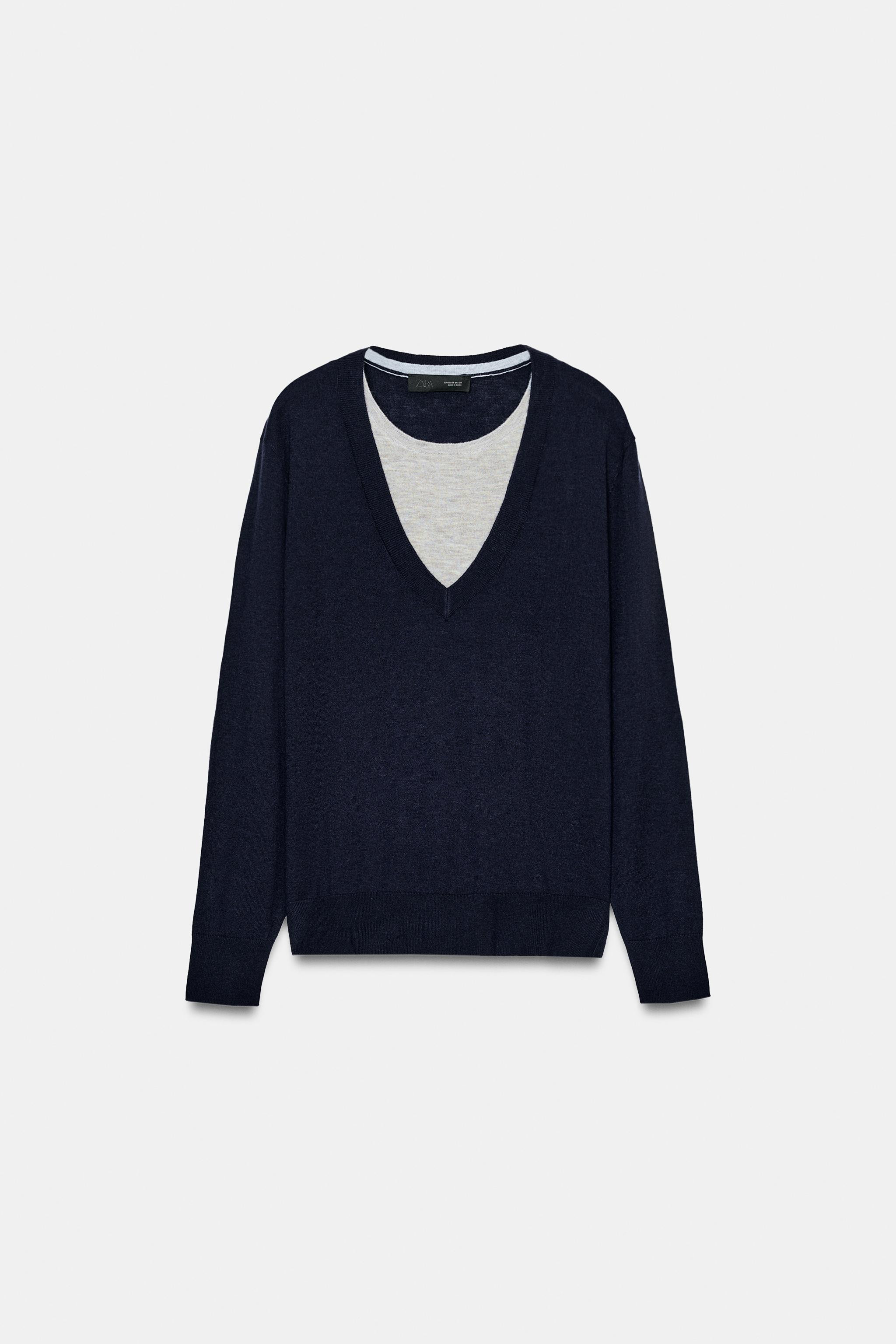 WOOL BLEND CONTRAST JUMPER | Zara UK