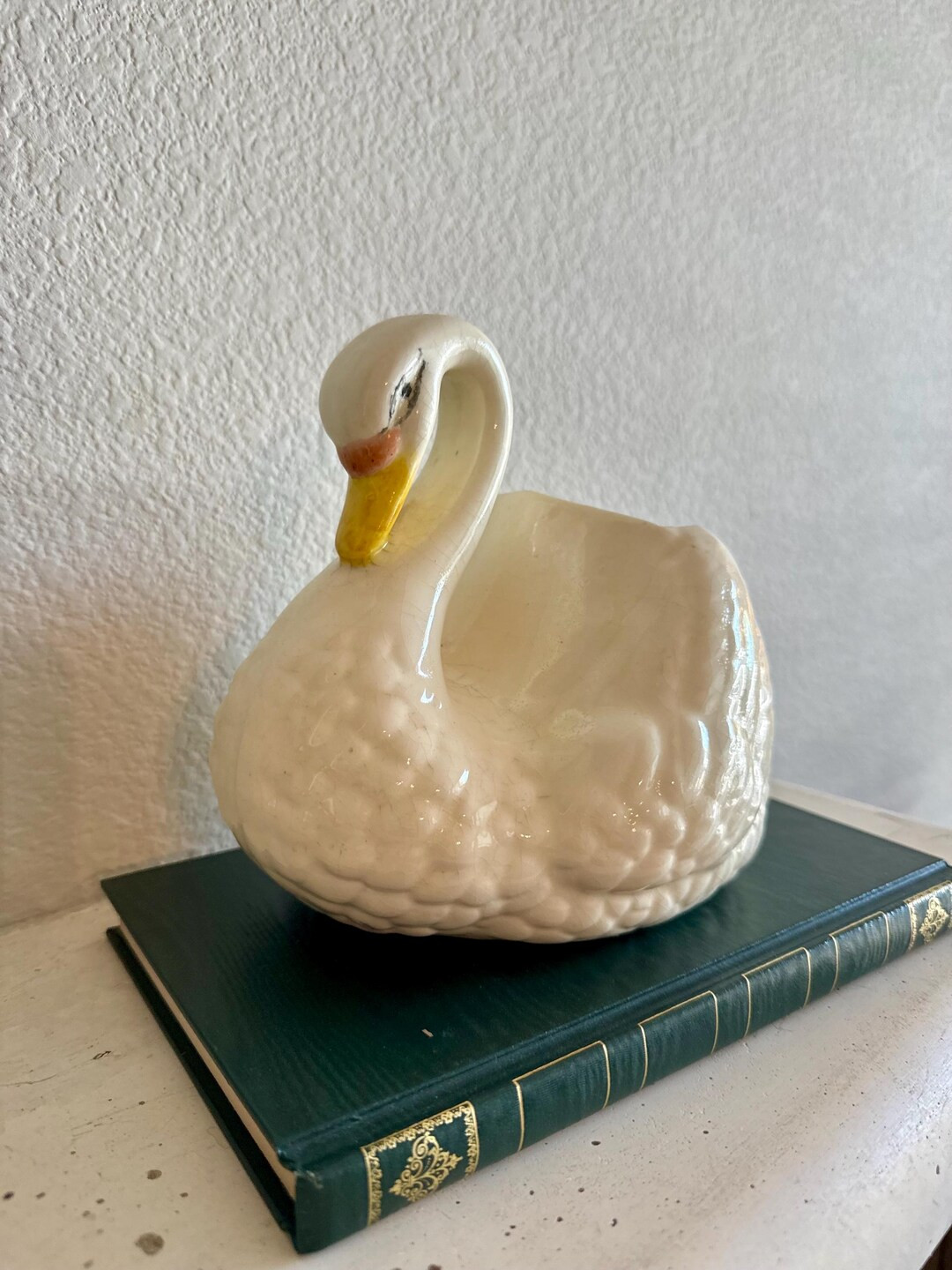 Vintage Hand Painted Ceramic Swan Planter - Etsy | Etsy (US)