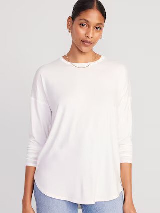 Luxe Long-Sleeve Tunic T-Shirt for Women | Old Navy (US)
