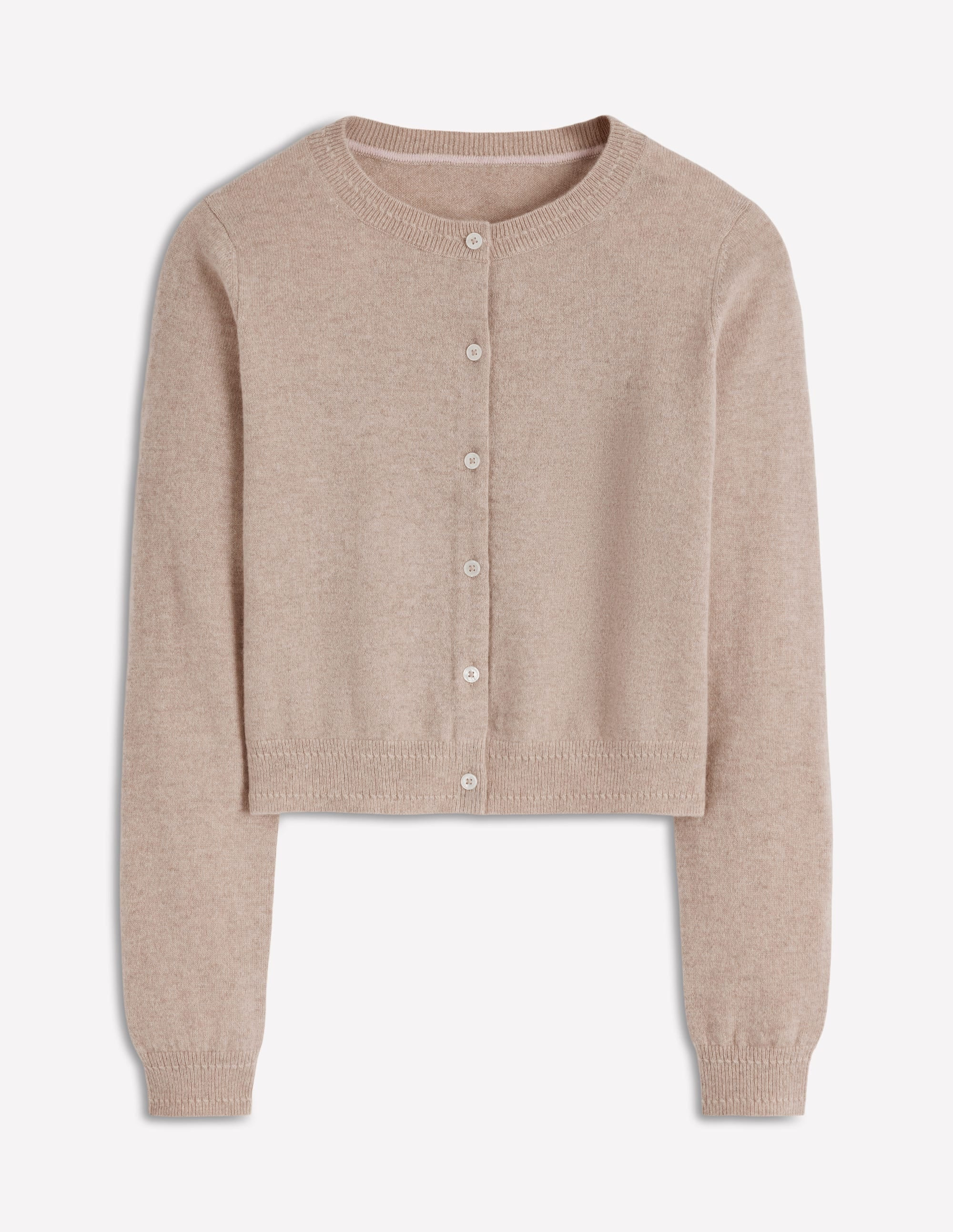 Eva Cashmere Cropped Cardigan-Chinchilla Melange | Boden UK
