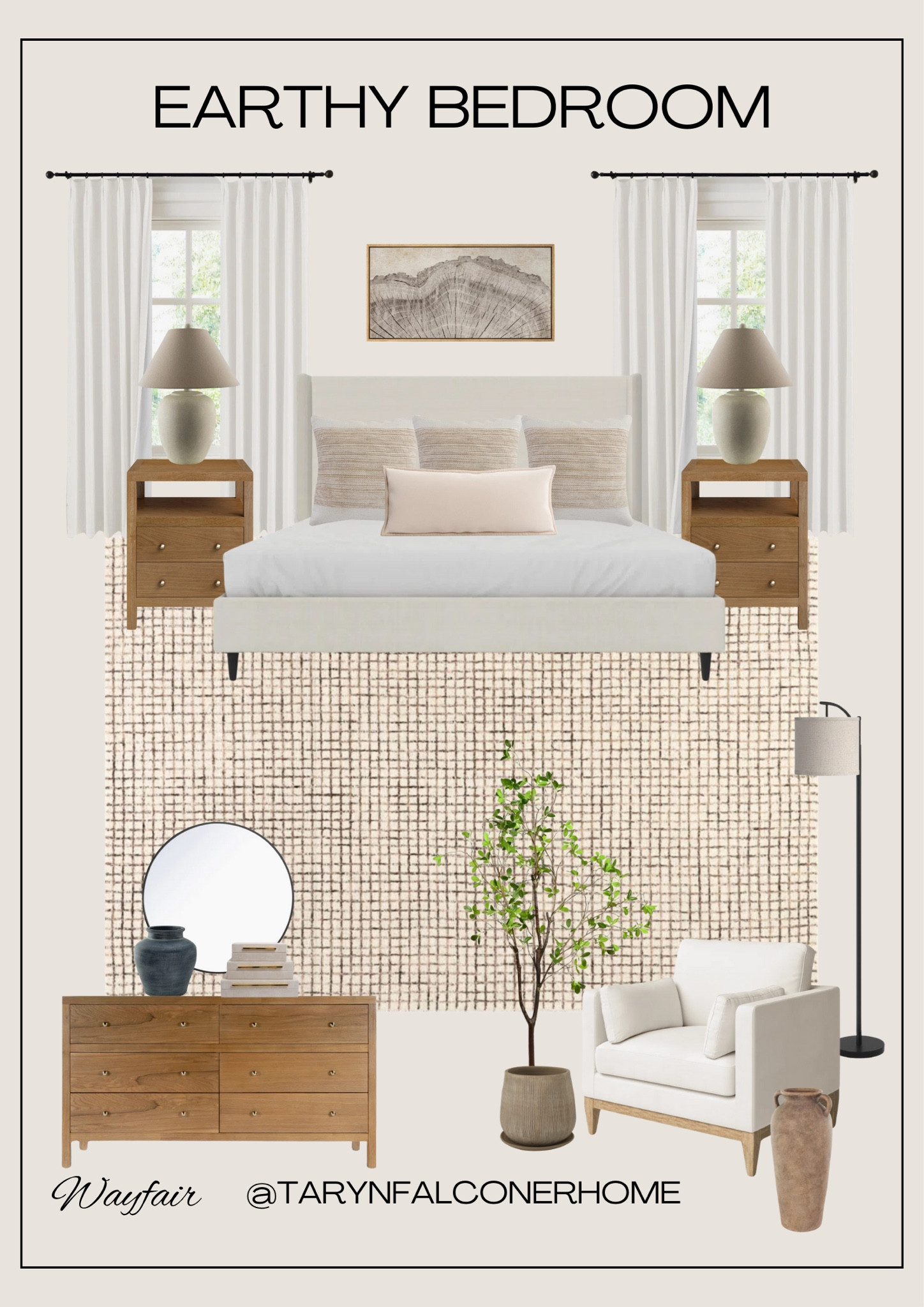 Earthy bedroom finds! Beautiful, affordable and neutral🤎

#bedroom #bedroomfinds #homedecor #neutralfinds #bed #dresser #nightstands #arearug #artwork #vase #fauxtree #accentchair

#LTKHome