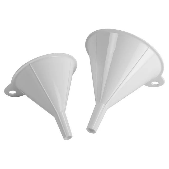 Mainstays 2-Piece Kitchen Funnel Set, Medium and Large Sizes, White, Plastic | Walmart (US)