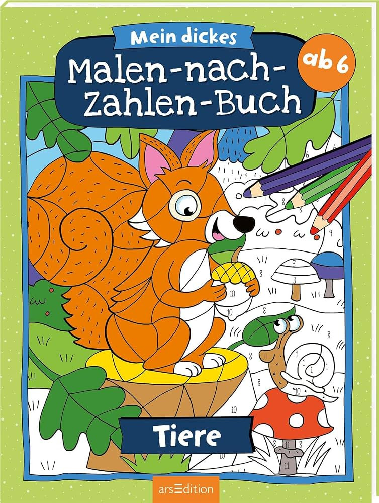 Mein dickes Malen-nach-Zahlen-Buch – Tiere: Der Ausmal-Klassiker ab 6 Jahren | Amazon (DE)