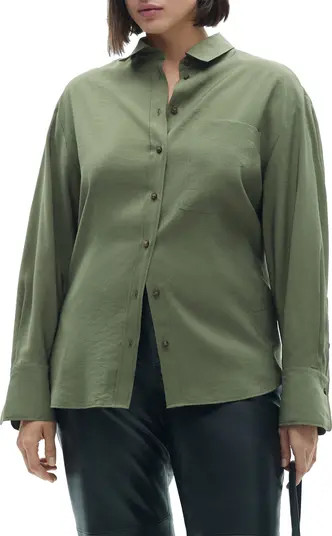 MANGO Relaxed Button-Up Shirt | Nordstrom | Nordstrom