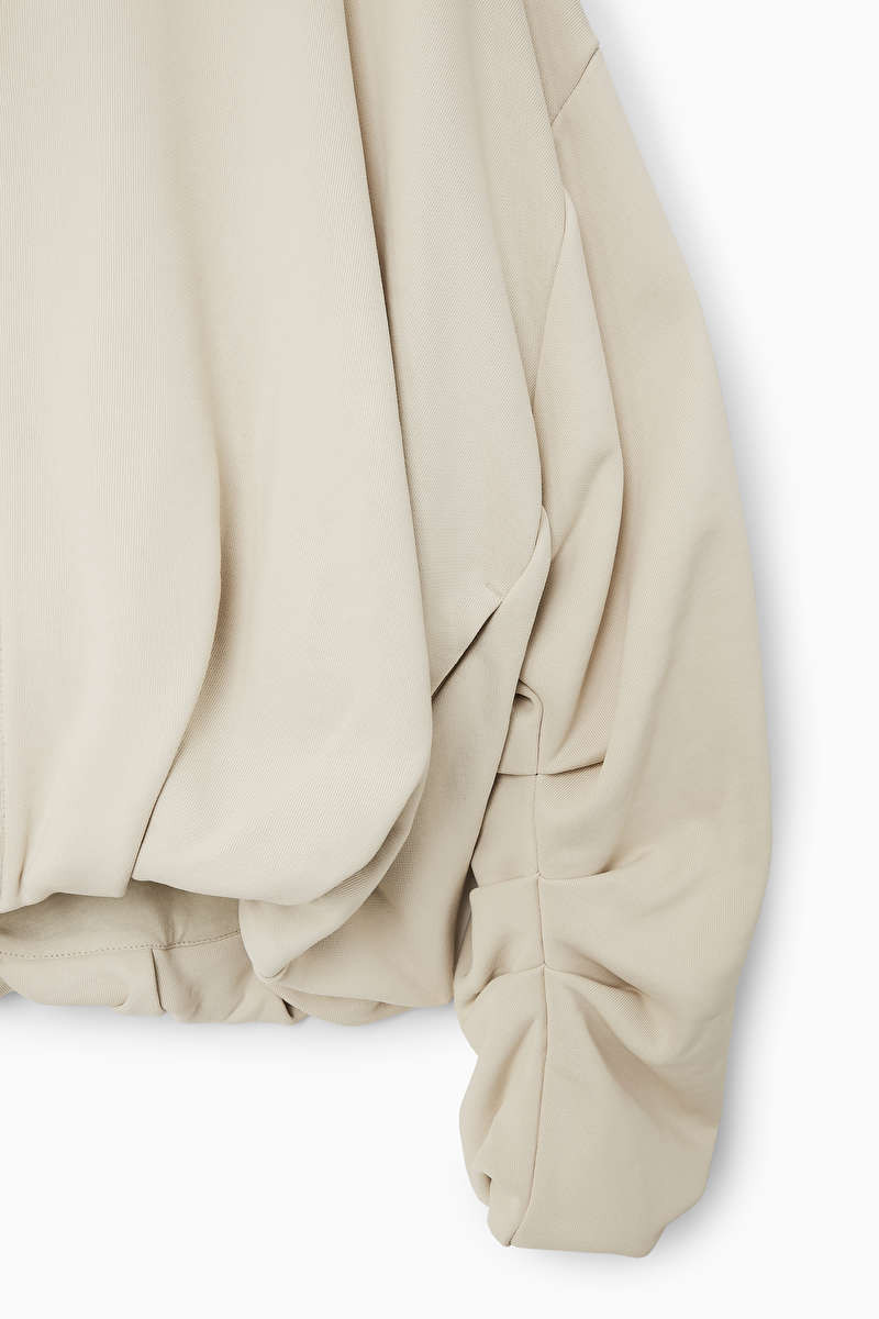 OVERSIZED JERSEY BOMBER JACKET - STONE - Jackets - COS | COS (US)