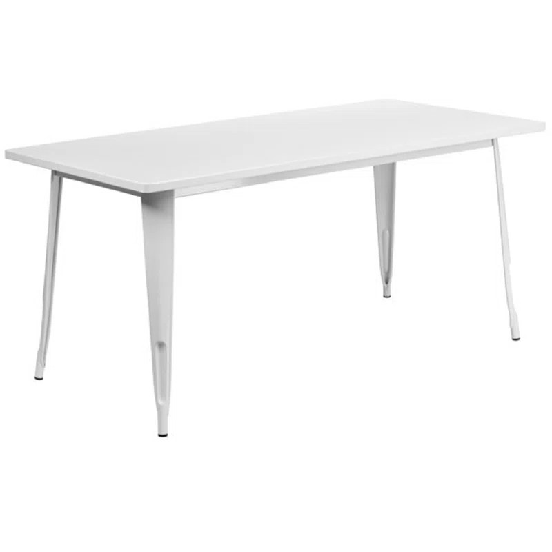 Eure 31.5" x 63" Rectangular Metal Indoor-Outdoor Table - Industrial Table | Wayfair North America