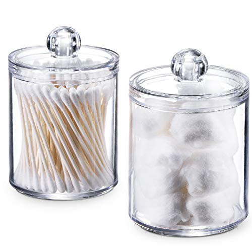 SheeChung Qtip Dispenser Apothecary Jars Bathroom - Qtip Holder Storage Canister Clear Plastic Ac... | Walmart (US)