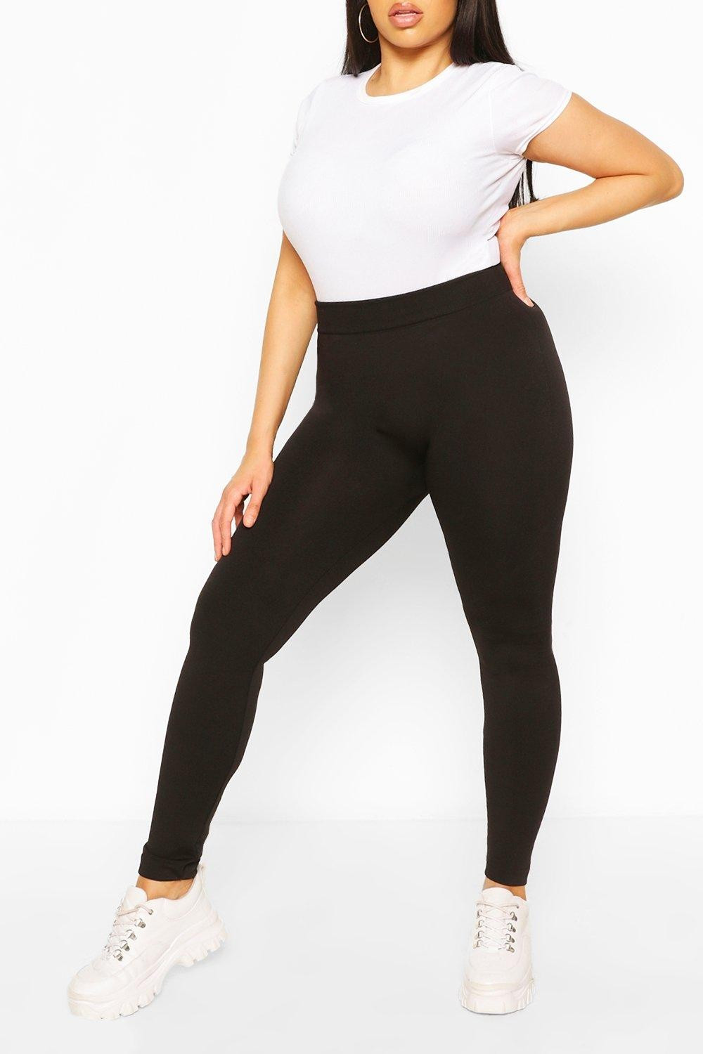 Womens Plus Supersoft Fleece Lined Leggings - Black - 18/20 | Boohoo.com (US & CA)