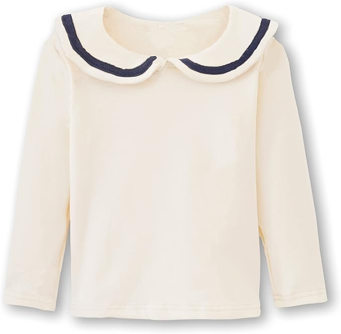 ContiKids Girls’ Peter Pan Collar Polo Shirt Blouse Long Sleeve Toddler Top Clothes | Amazon (US)
