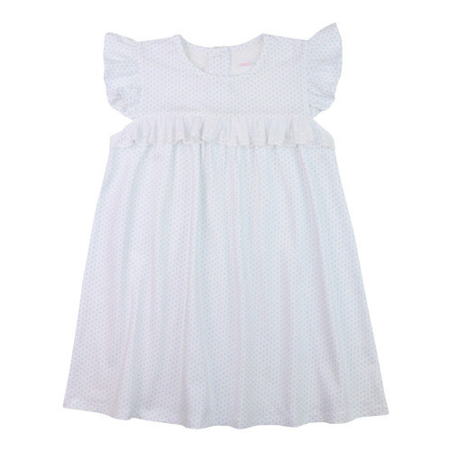 Blue Dot Knit Eyelet Dress | Cecil and Lou